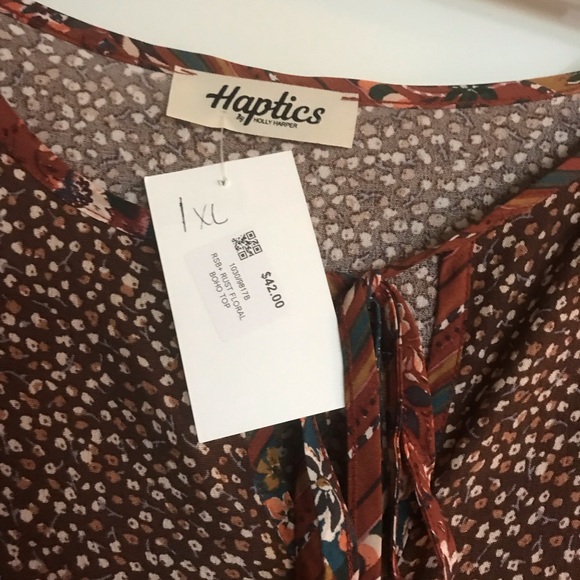 NEW Haptics Women's Multicolor Bohemian Blouse - Picture 4 of 5